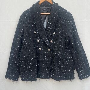 Lioness | The Kendall Blazer | Black‎ and White Tweed